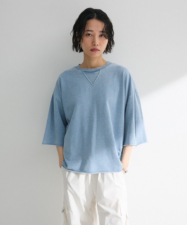 Green Parks ・ＤＯＵＢＬＥ　ＦＬＡＧＳ　７分袖スウェット Blue