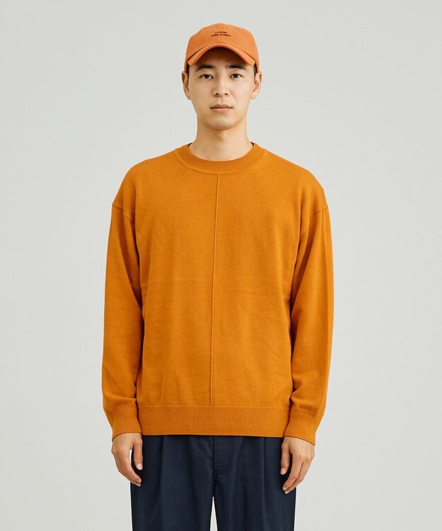 J.PRESS YORK STREET 【UNISEX】ANTI PILLING WOOL クルーネックニット オレンジ系