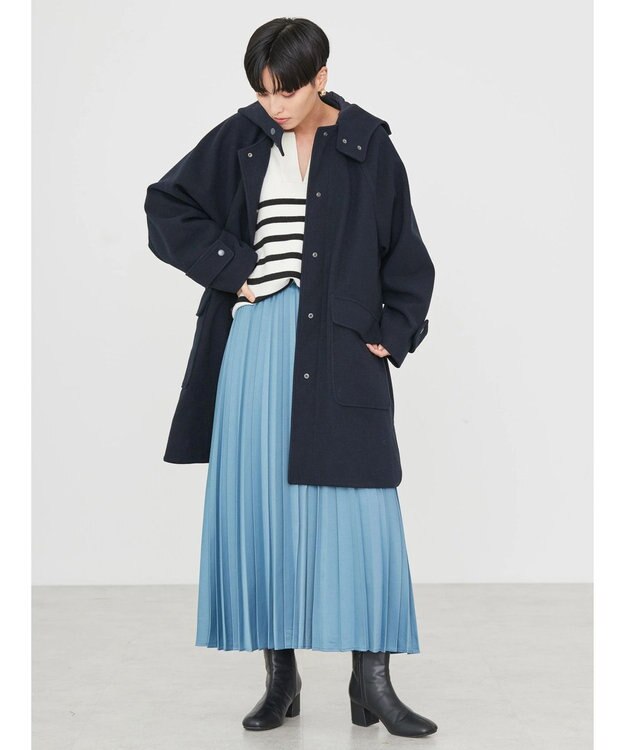 AMERICAN HOLIC 中空ＦＩＢＥＲ２ＷＡＹフード付きコート Navy