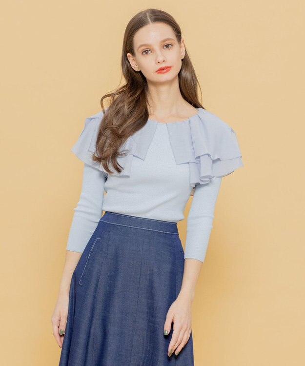 TOCCA 【洗える！】VOYAGE FRILL トップス スカイブルー系