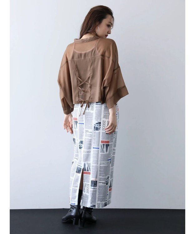 Green Parks ＥＧＯＩＳＴ　マガジンプリントスカート Off White