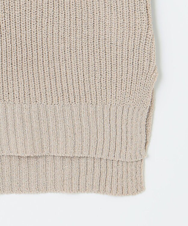 ANY Vネックラメニットベスト ライトベージュ×シルバーラメ