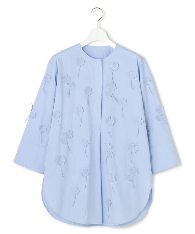 23区 【GOLD LABEL】エンブロイダリータイプライター ブラウス サックス系