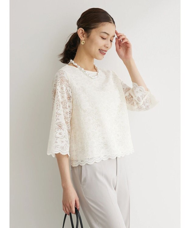 Green Parks ｅｆ－ｄｅ　レースブラウス White