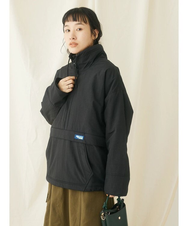 CRAFT STANDARD BOUTIQUE ナイロン×裏フリースアノラックブルゾンＬ／Ｓ Black