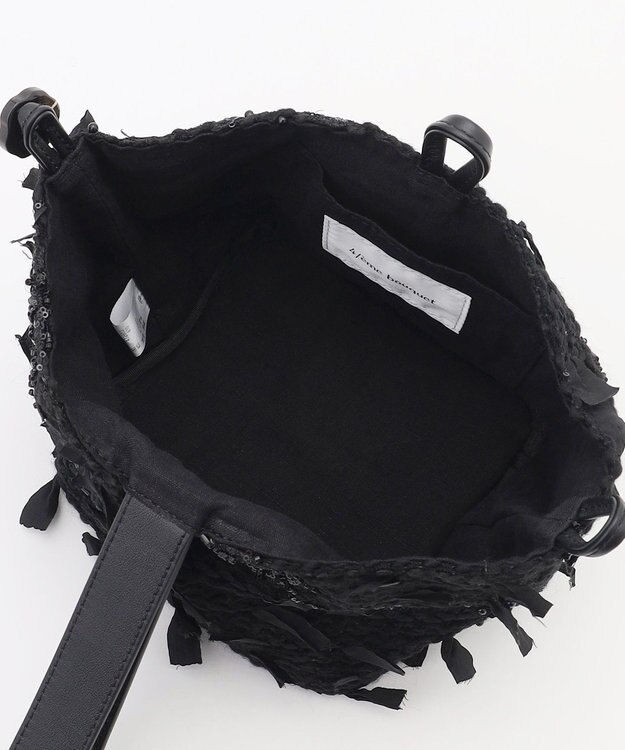 自由区 【カトリエムブーケ】Tweed a fleurs et rubans     ミニバッグ ブラック