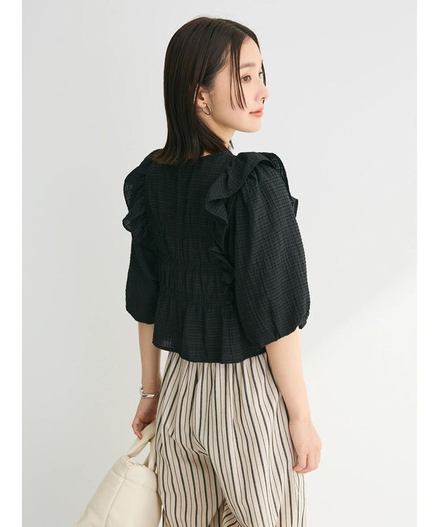 Green Parks ・ＥＬＥＮＣＡＲＥ　ＤＵＥ　シャドーチェックブラウス Black