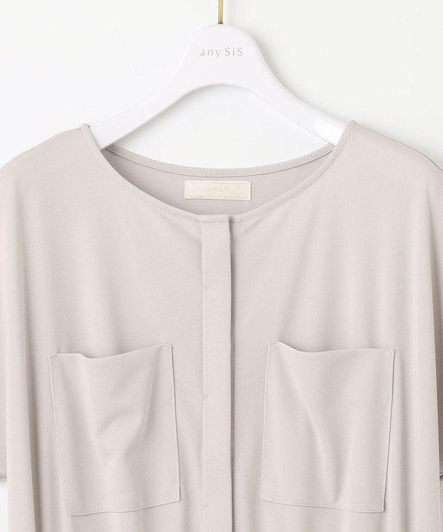 ANY SIS 【洗える】イージーケア ワンピース アイボリーベージュ