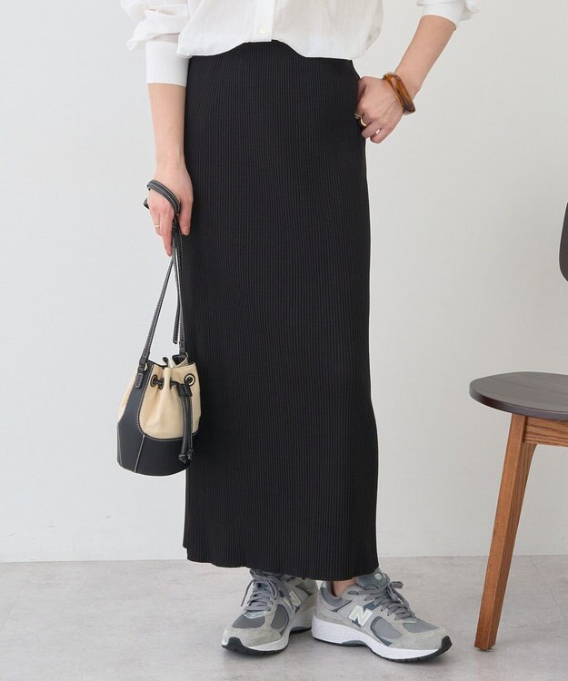 AMERICAN HOLIC 針抜きリブタイトスカート Black