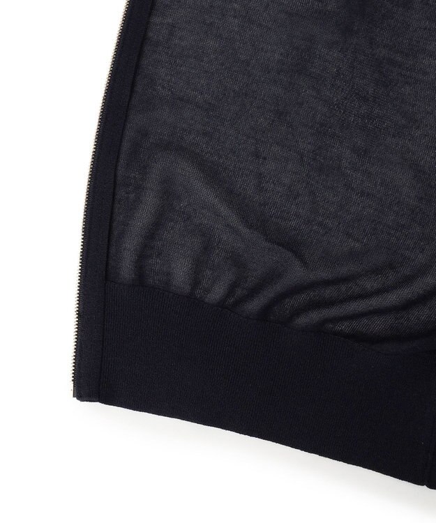 23区 【先行予約】シャイニーシアーニット ジップアップ パーカー ネイビー系