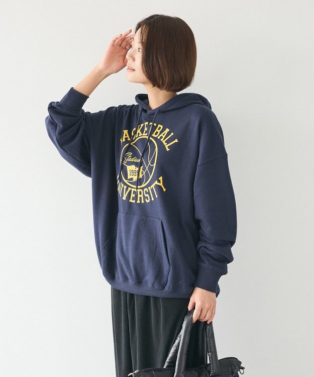 CRAFT STANDARD BOUTIQUE 【ユニセックス】裏毛プリントパーカー Navy