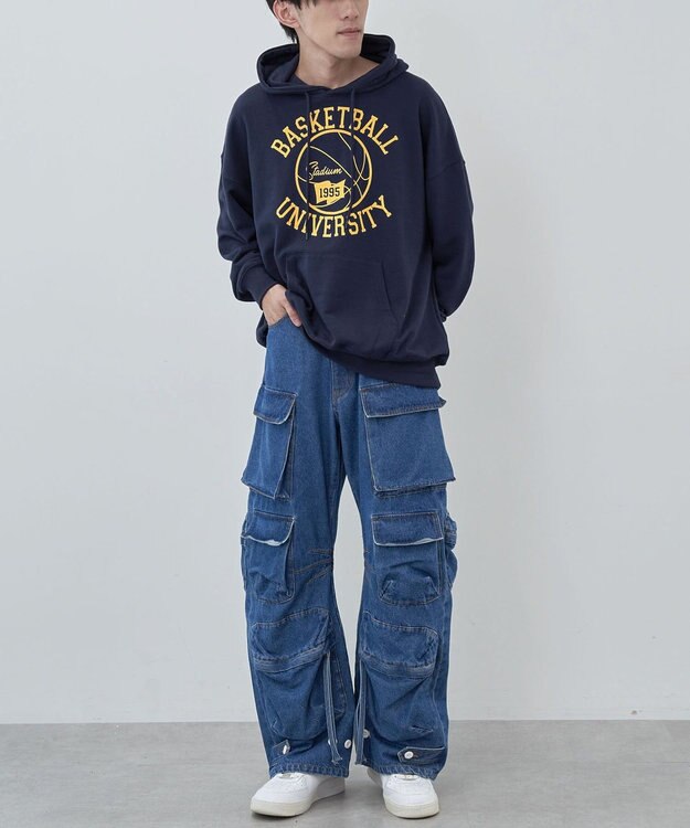 CRAFT STANDARD BOUTIQUE 【ユニセックス】裏毛プリントパーカー Navy