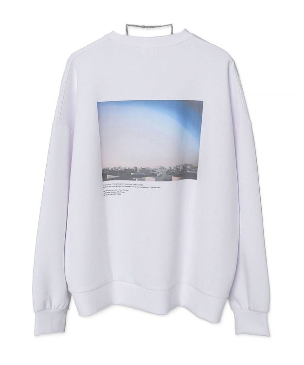 WEGO 【２点セット】アクセ付きフォトグラフィックプルオーバー ホワイト