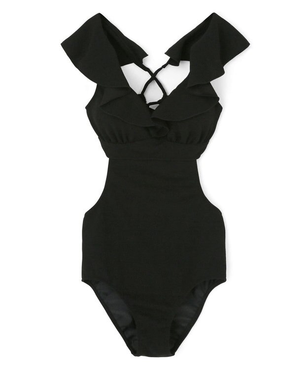 San-ai Resort（三愛水着楽園） フリルワンピース水着　9M　【San-ai Resort（サンアイリゾート）】 ブラック