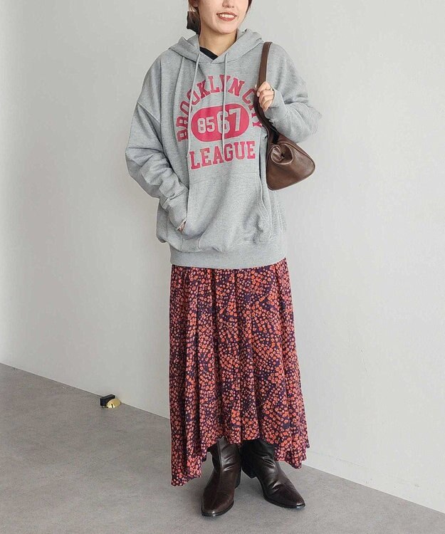 CRAFT STANDARD BOUTIQUE 【ユニセックス】裏毛プリントパーカー Gray Mixture