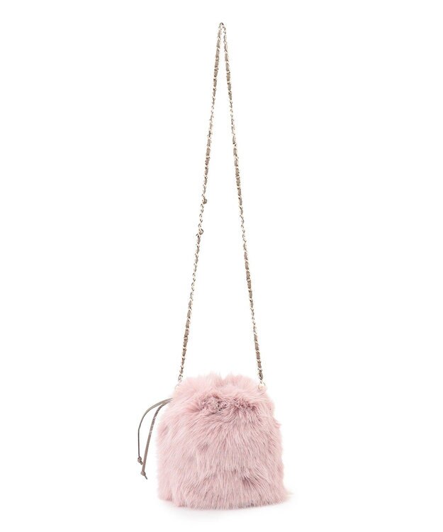 23区 【見上愛さん着用】フェイクファー チャーム バッグ ピンク系