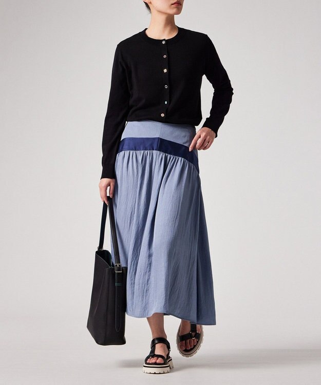 Paul Smith ウィメンズ アセテート ギャザースカート グレイッシュブルー