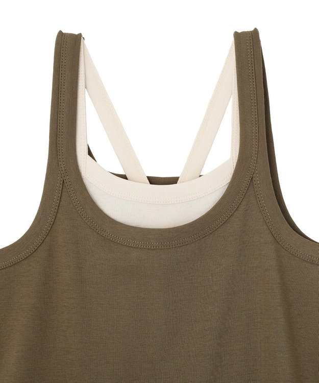 AMERICAN HOLIC 【2点セット】レイヤードデザインタンクトップ Khaki