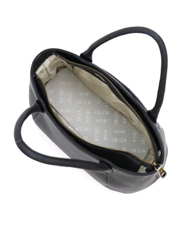 IBIZA 牛革　ハンドバッグ（ワイドサイズ） 黒