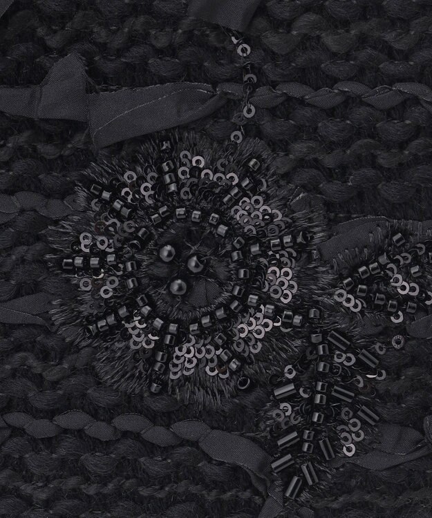 自由区 【カトリエムブーケ】Tweed a fleurs et rubans     ミニバッグ ブラック