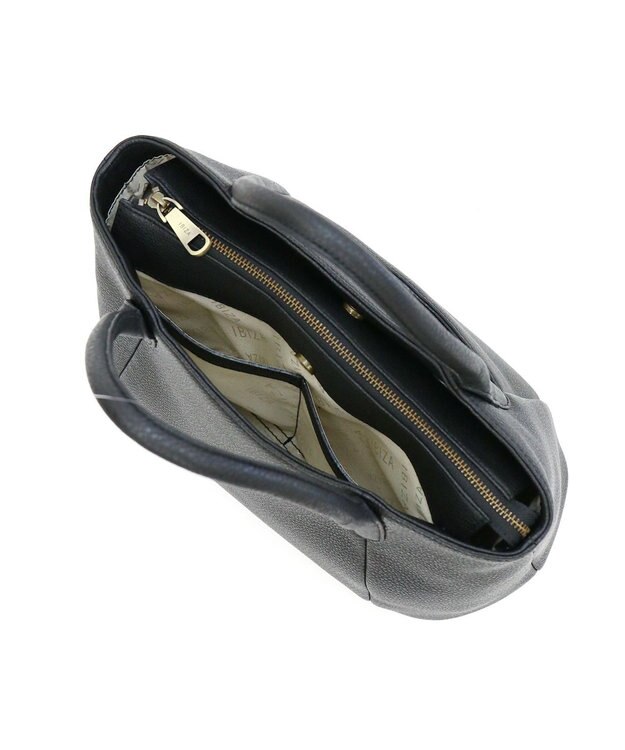 IBIZA 牛革　ハンドバッグ（ワイドサイズ） 黒