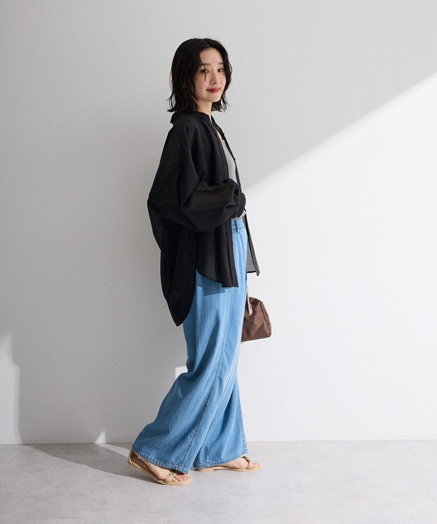 Green Parks バックツイストシアーシャツ Black