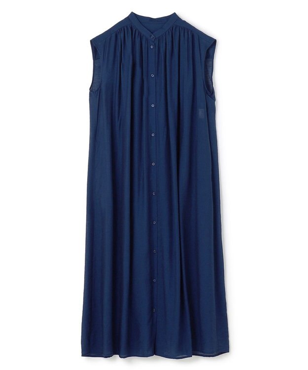 UNFILO ヴィンテージシアー ギャザーワンピース ブルー