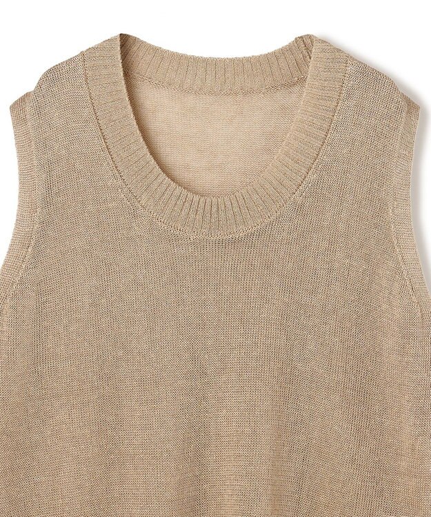 BEIGE， MORION / リネン レイヤードニット Flax×Ecru
