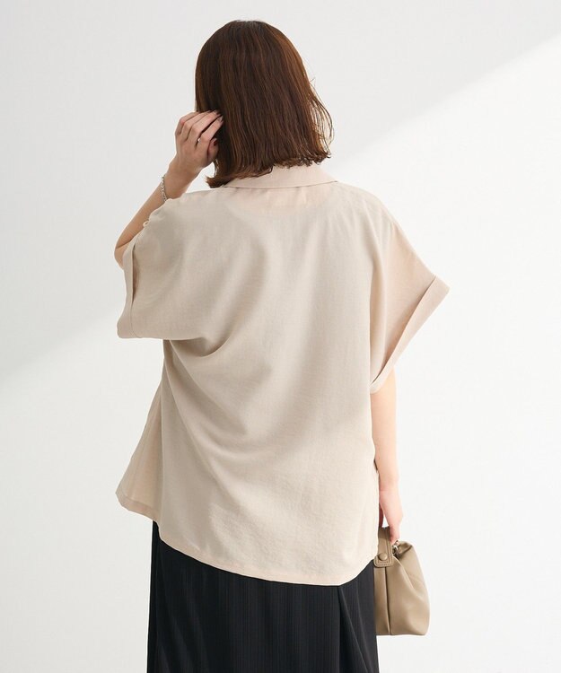 Green Parks 麻調フレンチスリーブジャケット Light Beige