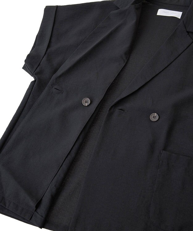 Green Parks 麻調フレンチスリーブジャケット Black