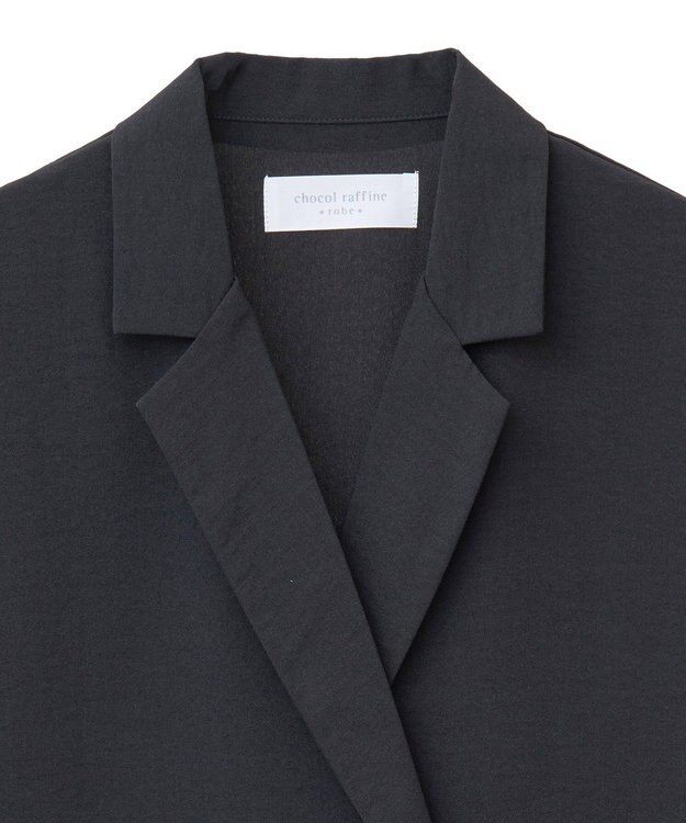 Green Parks 麻調フレンチスリーブジャケット Black