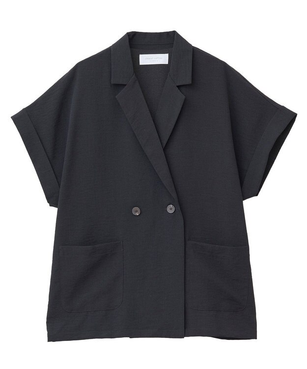 Green Parks 麻調フレンチスリーブジャケット Black