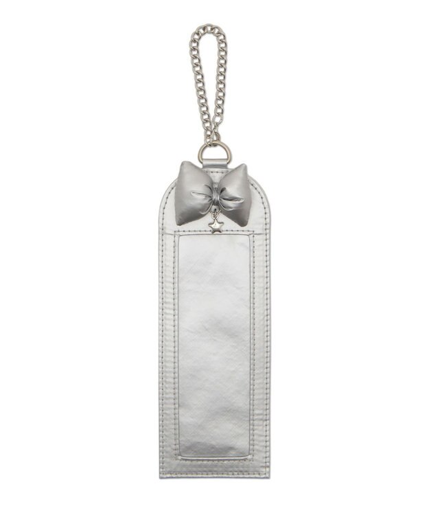 WEGO 【痛バ＆推し活グッズ】リボンクッションロングフォトケースキーホルダー シルバー