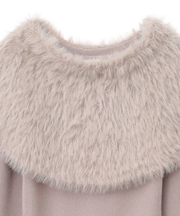 earth music&ecology ＳＥＴ２点ケープ＋リブニットプルオーバー Beige