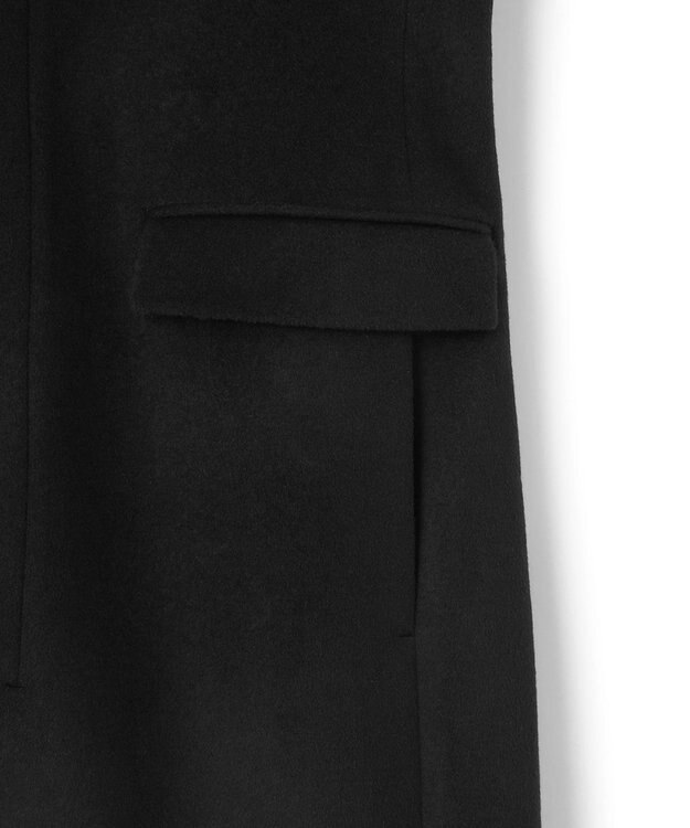 JOSEPH HOMME グロッシーウール 　チェスターコート　＜裏地：フォトコラージュプリント＞ ブラック系