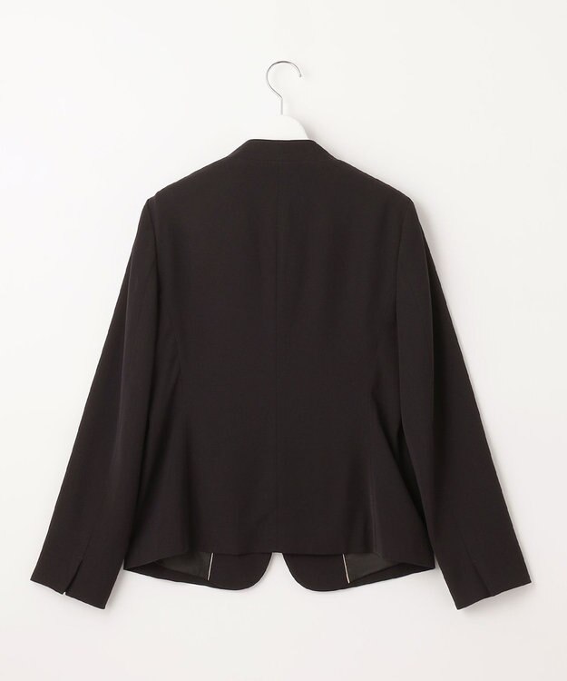 自由区 【XSサイズ～/洗える】ダブルフェイススーティング ノーカラージャケット ネイビー系