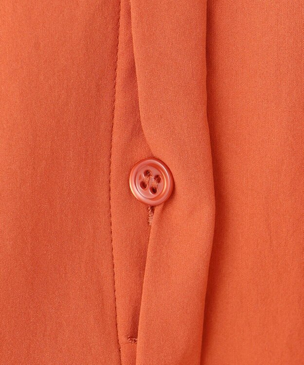 ICB 【接触冷感・UVカット・洗える】ヴィンテージスパンブロード バンドカラーブラウス テラコッタ系