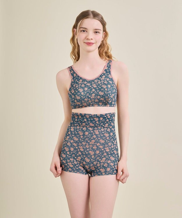 une nana cool ナイトアップブラ MADE WITH LIBERTY FABRIC コーラル