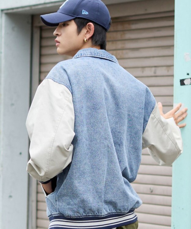 WEGO 【ユニセックス着用ITEM/MLサイズ展開】デニムスタジャン デニム淡加工色