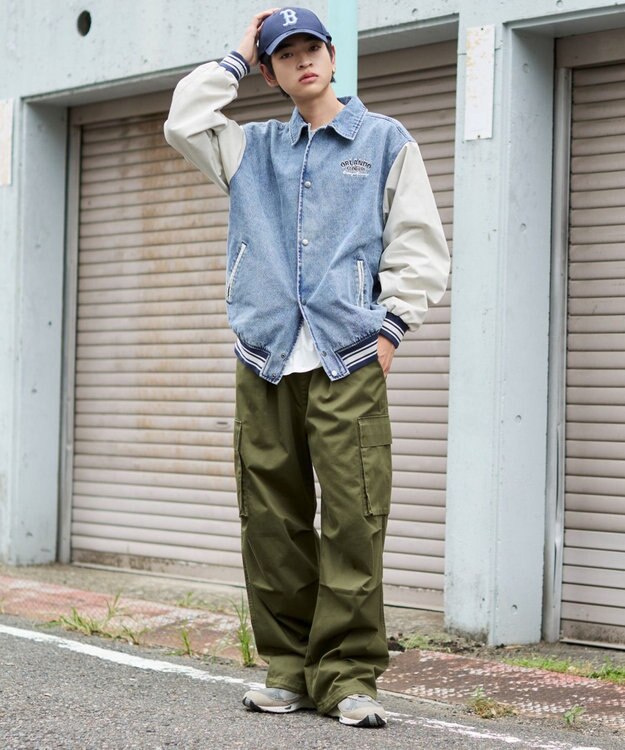 WEGO 【ユニセックス着用ITEM/MLサイズ展開】デニムスタジャン デニム淡加工色