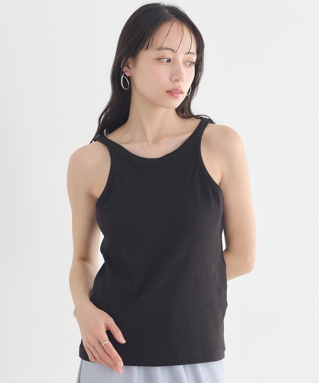 earth music&ecology アメスリテレコタンクトップ Black