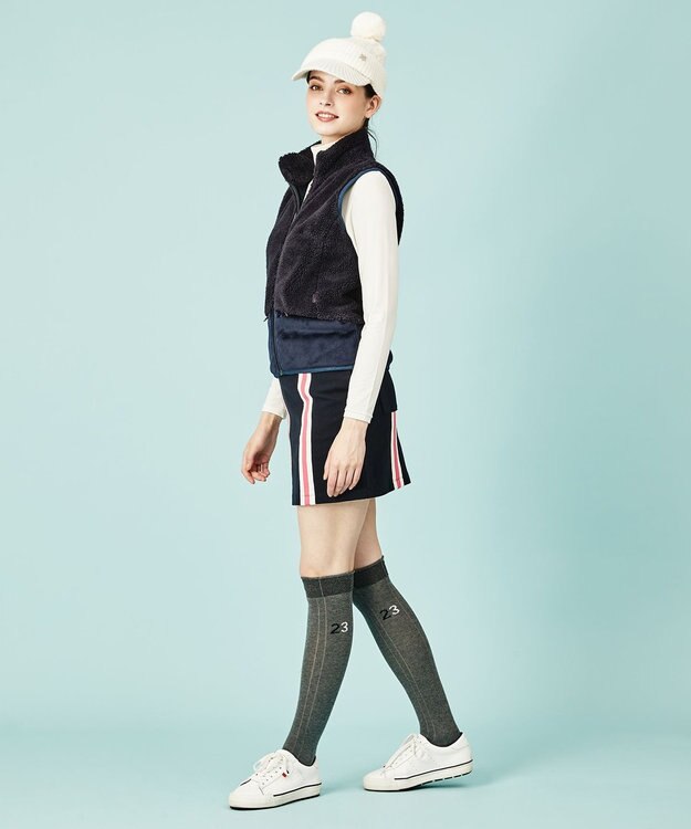 23区GOLF 【WOMEN】ミラノリブ裏起毛 ライン スカート ネイビー系