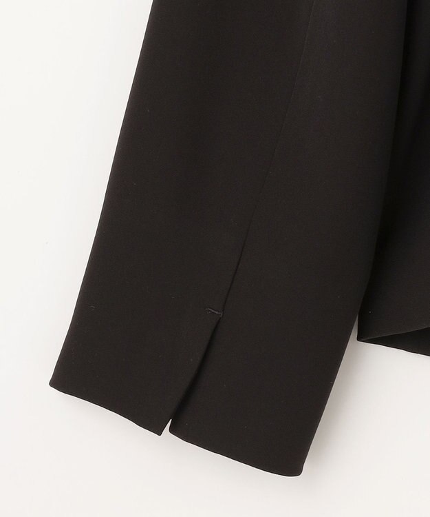 自由区 【XSサイズ～/洗える】ダブルフェイススーティング ノーカラージャケット ネイビー系