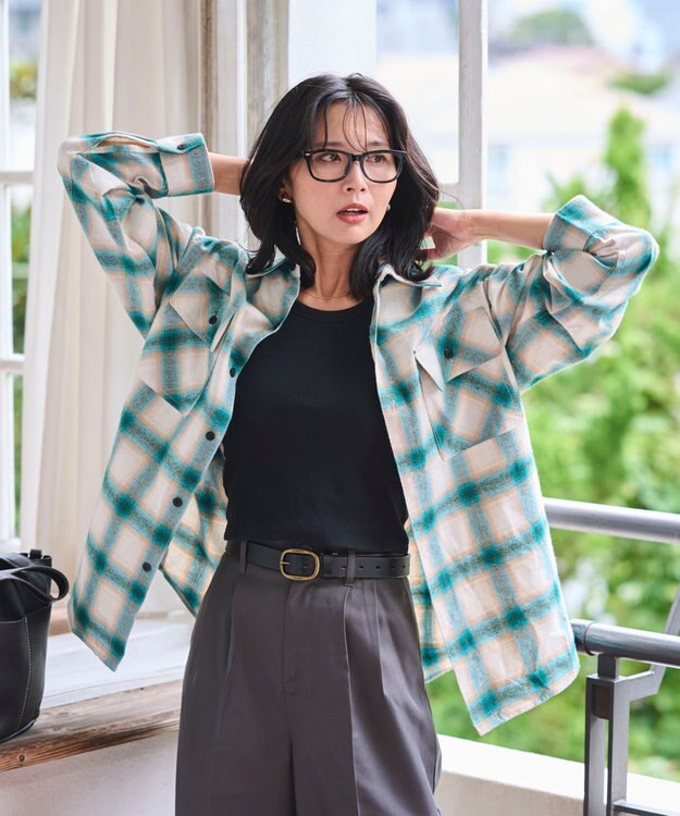 WEGO 【2025年秋冬新作/SMLサイズ展開/ユニセックス着用ITEM】オンブレチェックネルシャツ（LS） 柄6