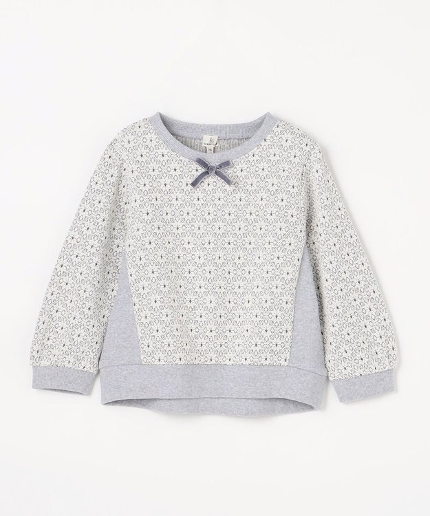 組曲 KIDS 【110-140㎝】 フロストフラワージャガード トレーナー グレー