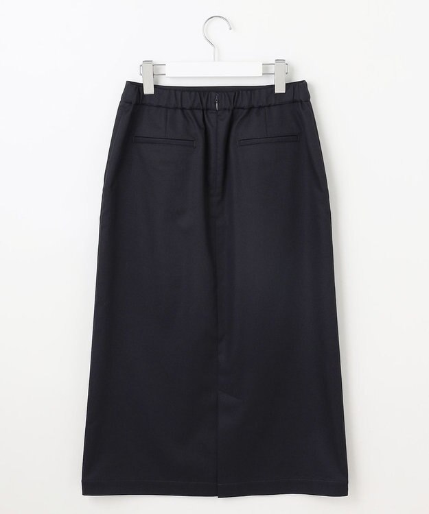 J.PRESS LADIES L 【洗える】シャンブレーサテン ナロー スカート ネイビー系