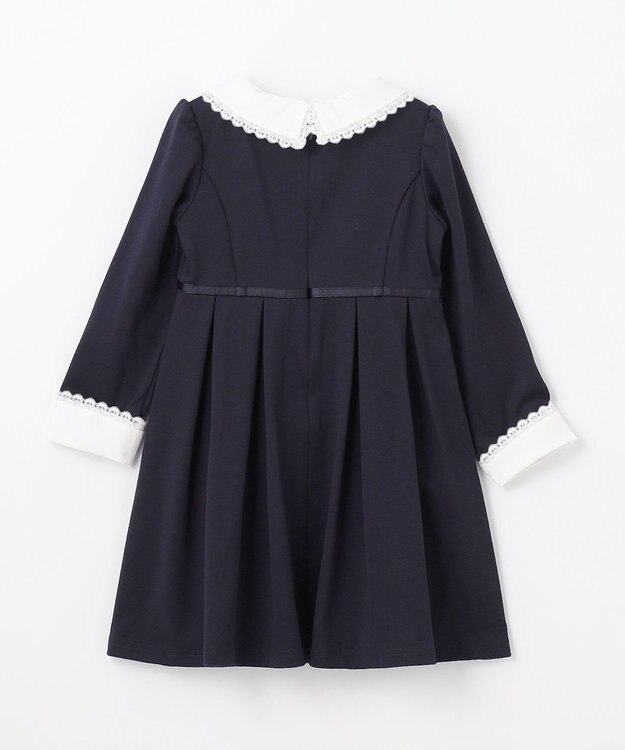 ANY KIDS レース付き きちんと ワンピース ネイビー
