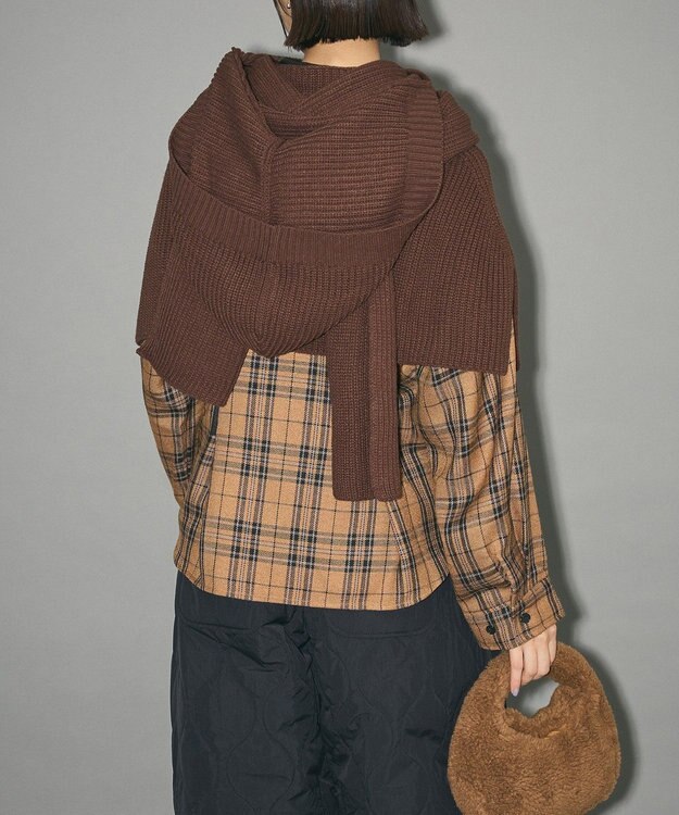 Green Parks フードマフラー＋ケープニット Dark Brown