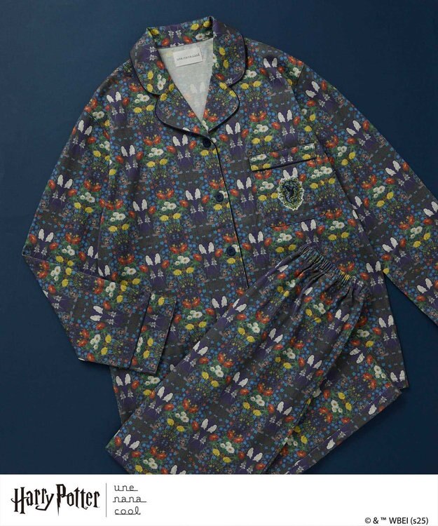 une nana cool 【ハリー・ポッターコラボ】【綿100%】開襟パジャマ ブルー