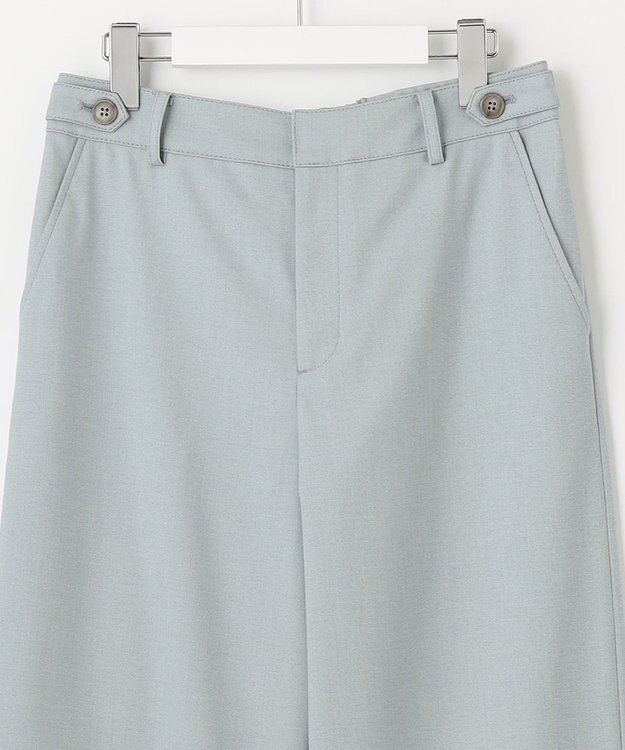 J.PRESS LADIES L 【洗える】シャークスキン セミワイド パンツ グリーン系